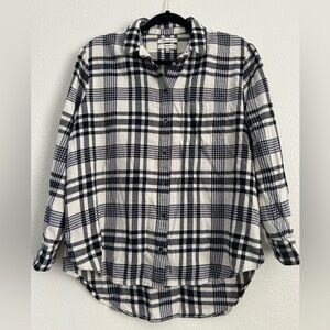 Madewell Monochrome Checkered Oversized Flannel Shirt